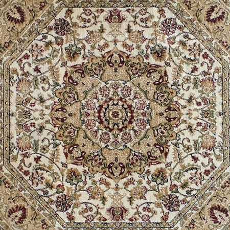 Flash Furniture Ivory 4x4 Octagon Traditional Persian Style Rug NR-RG1882-44-IV-GG